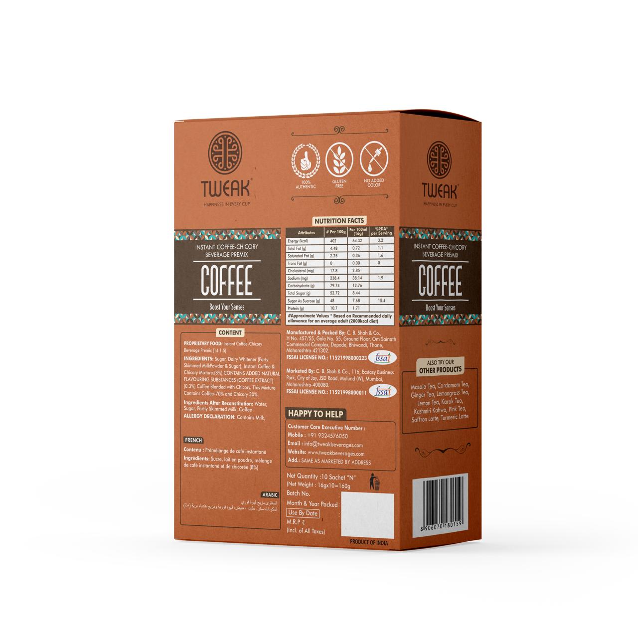 Tweak instant coffee premix- 10 sachet