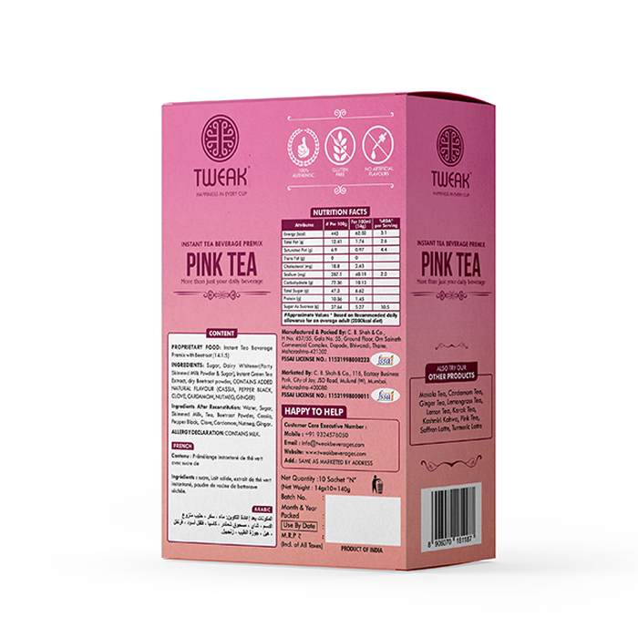 Tweak pink tea premix- 10 sachet 