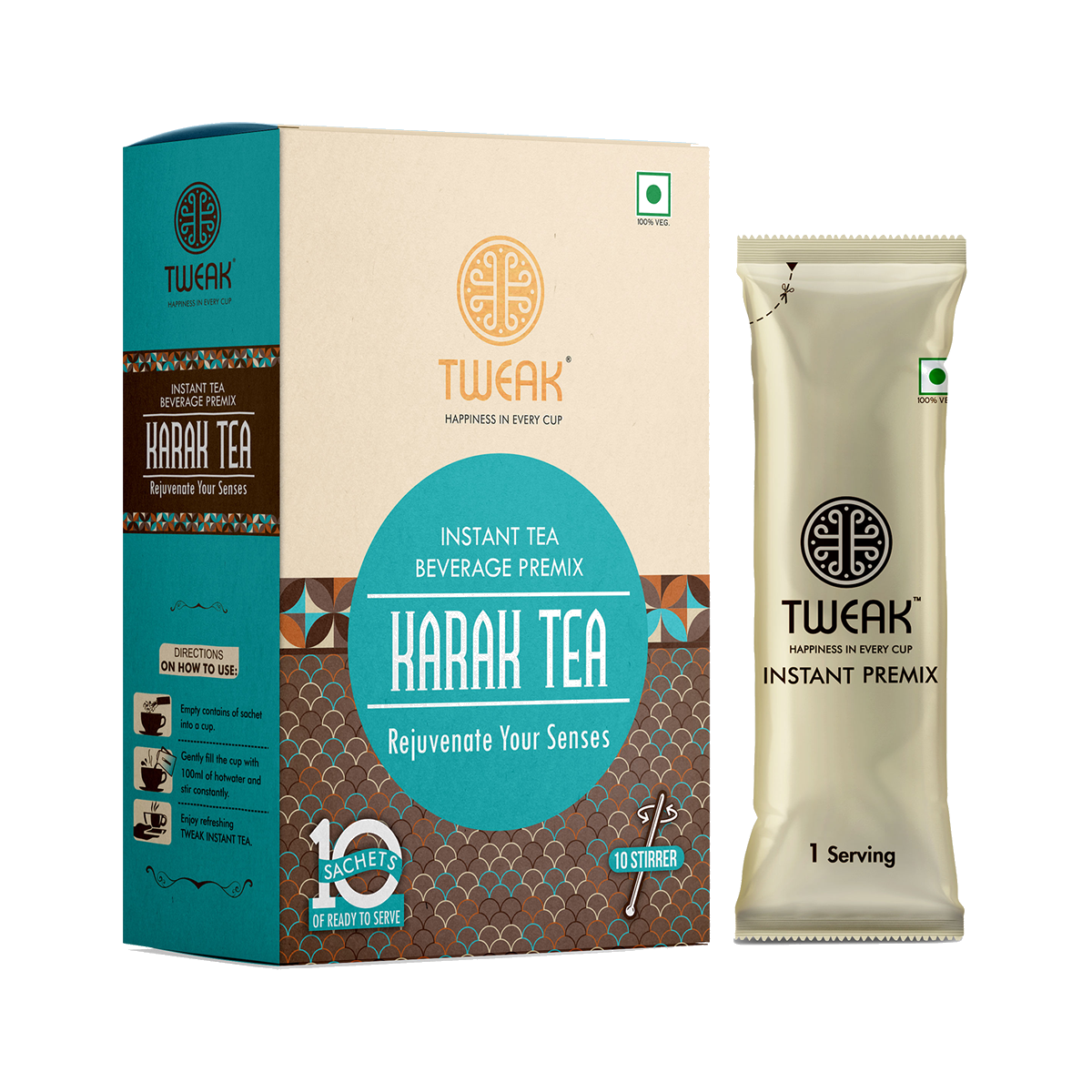 Tweak instant karak tea premix- 10 sachet 