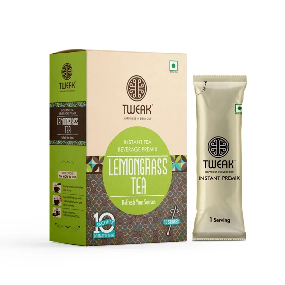 Tweak instant Lemongrass tea premix- 10 sachet 
