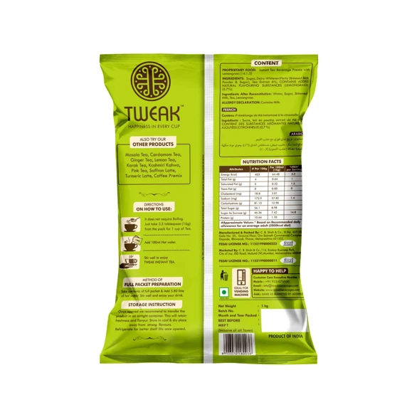 Tweak instant Lemongrass tea premix-1 kg pack